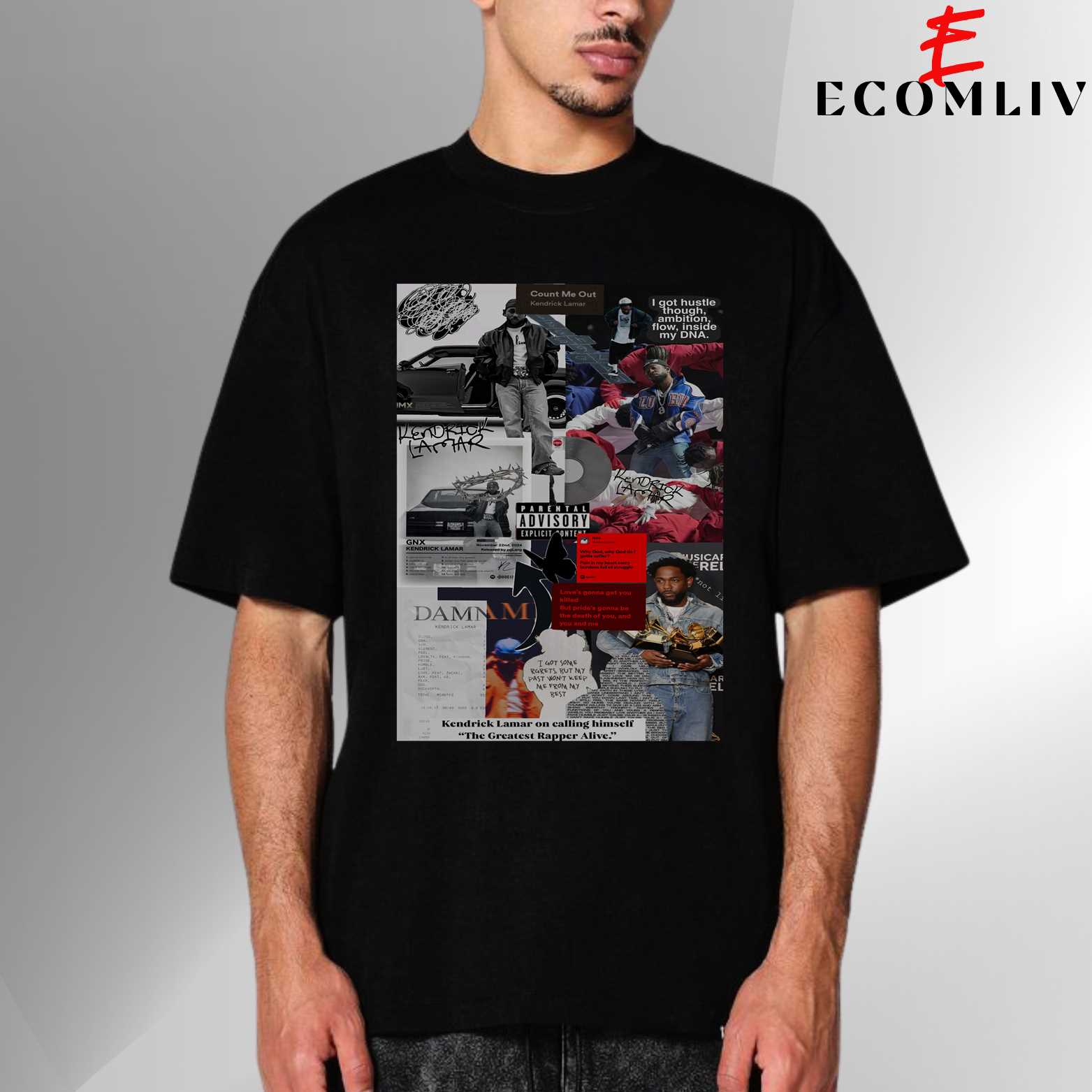 Damn Inspired Tee, Kendrick Lamar Fit Street Look T-Shirt